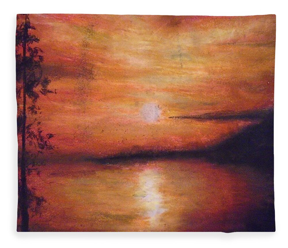 Sunset Fleece Blanket featuring the painting Sunset Addiction by Jen Shearer