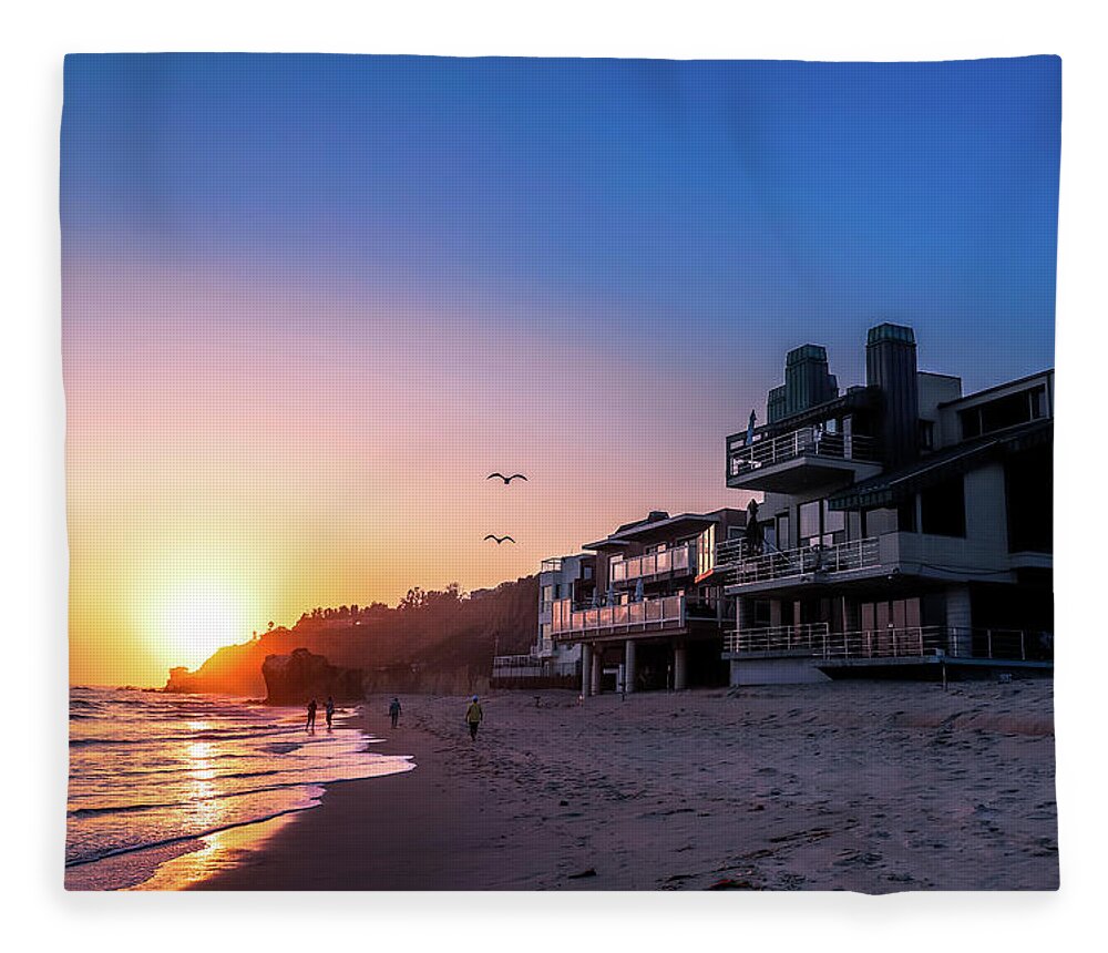 Sunset Fleece Blanket featuring the photograph Sunset at El Matador by Marcus Jones