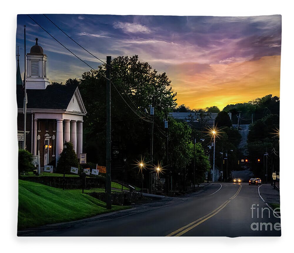 Sunset Fleece Blanket featuring the photograph Sunset at Historic Blountville by Shelia Hunt