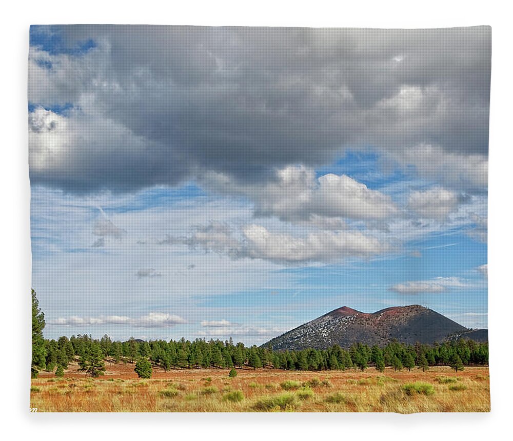Arizona Fleece Blanket featuring the photograph Sunset Crater from Bonito Park by Jeff Goulden