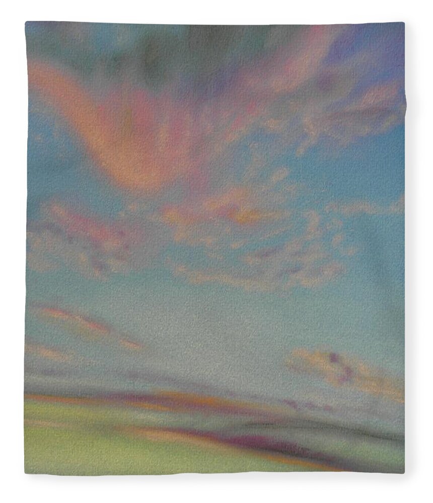Pastel Fleece Blanket featuring the pastel Sunset Impressions by Michele Myers
