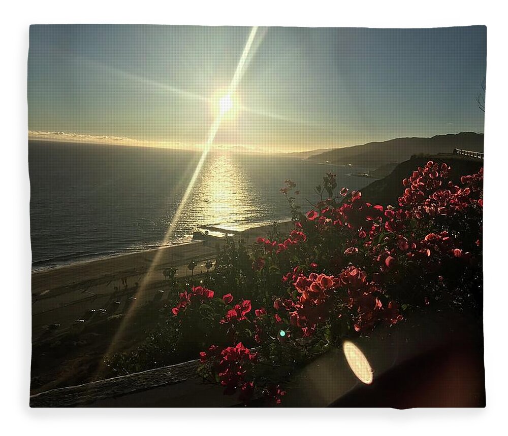 Photography Fleece Blanket featuring the photograph Sunset In Malibu by Lisa White