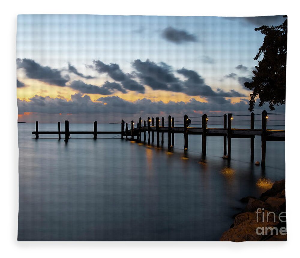 Marker 88 Fleece Blanket featuring the photograph Sunset Marker 88 Islamadora Florida Keys by Wayne Moran