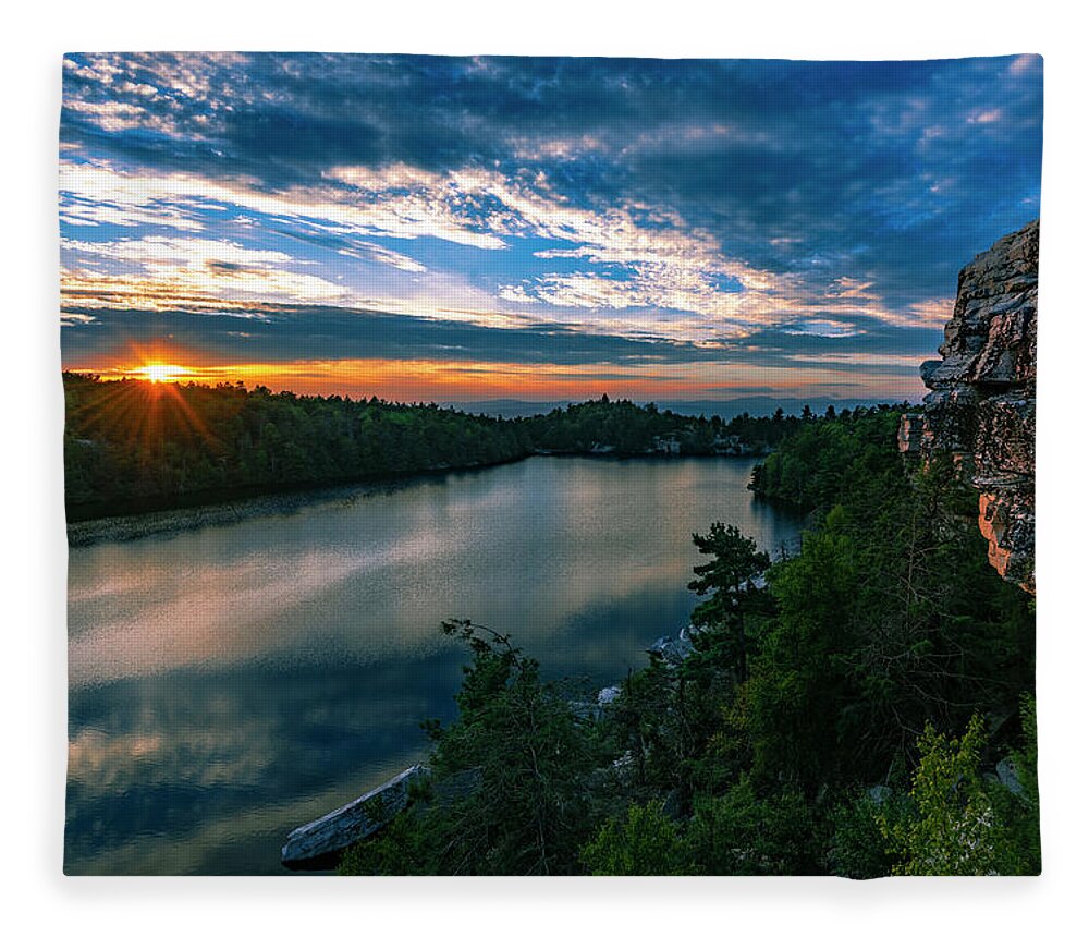 2018 Fleece Blanket featuring the photograph Sunset on a Secret Lake by Stef Ko