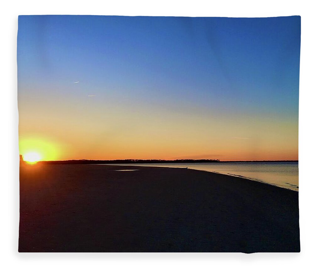 Sunset Fleece Blanket featuring the photograph Sunset on Hilton Head's Pine Island by Dennis Schmidt