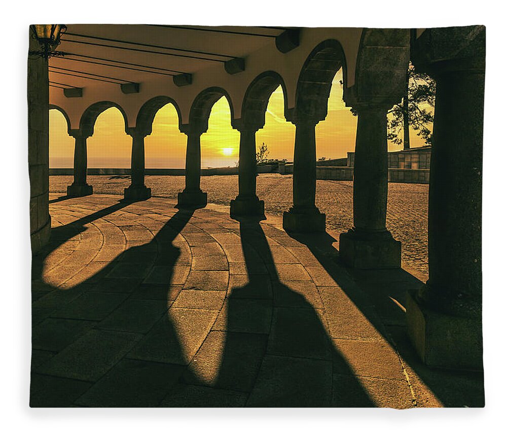 Viana Do Castelo Fleece Blanket featuring the photograph Sunset on Santa Luzia by Micah Offman