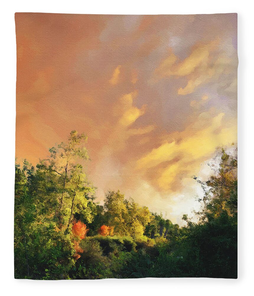 Courbet Fleece Blanket featuring the photograph Sunset on the Oso Trail by Brian Watt