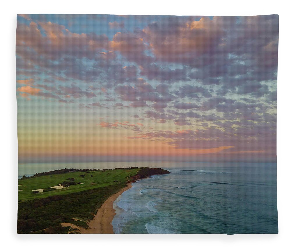 Long Reef Fleece Blanket featuring the photograph Sunset over Long Reef No 2 by Andre Petrov