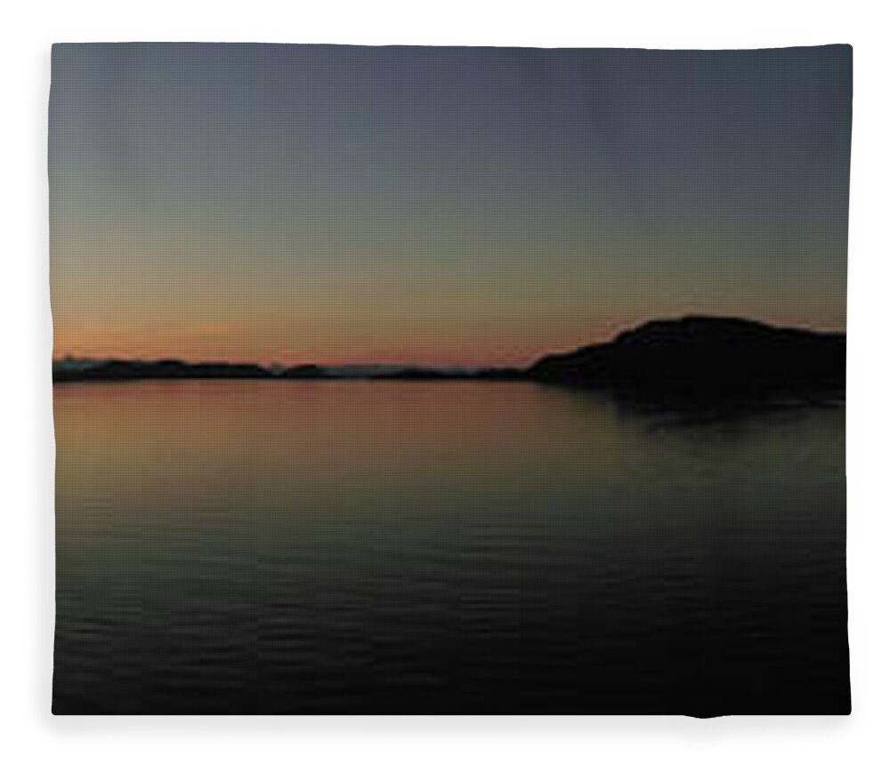 #juneau #douglas #alaska #ak #tours #cruise #sunset #calm #panorama #mendenhallglacier #vacation Fleece Blanket featuring the photograph Sunset over the Chilkats by Charles Vice