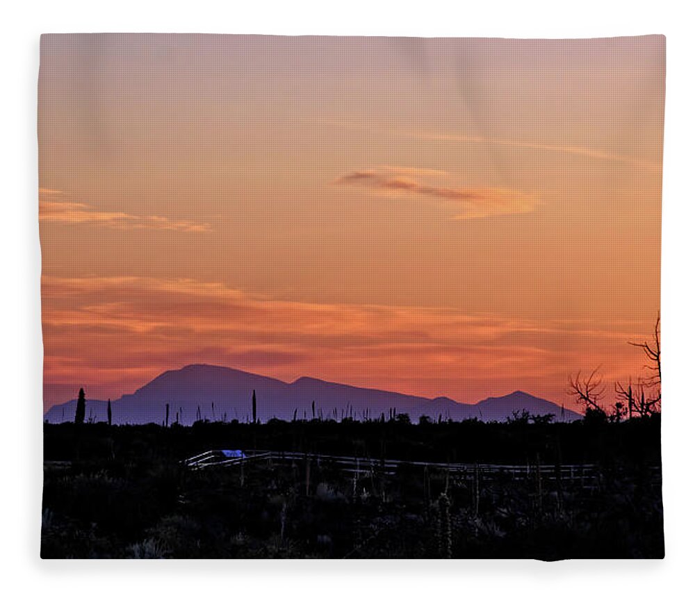 Sky Fleece Blanket featuring the photograph Sunset over the Valley of the Fires by George Taylor