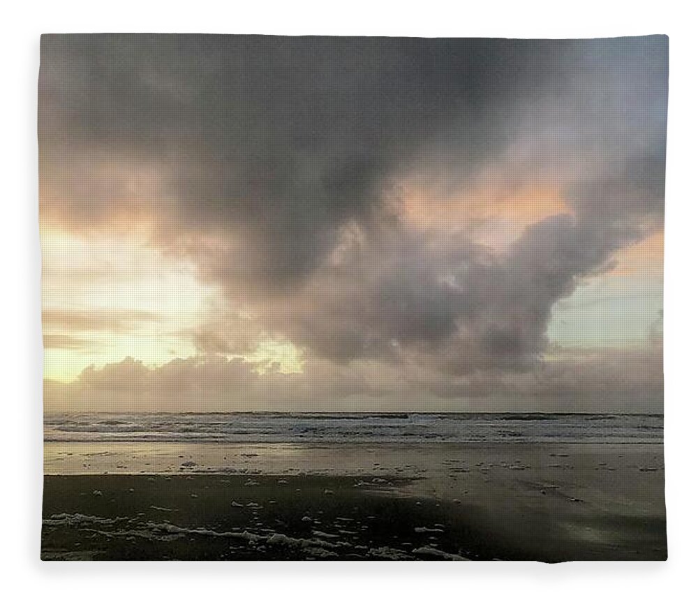 Sunset Oregon Coast Fleece Blanket featuring the photograph Sunset Roads End by John Parulis