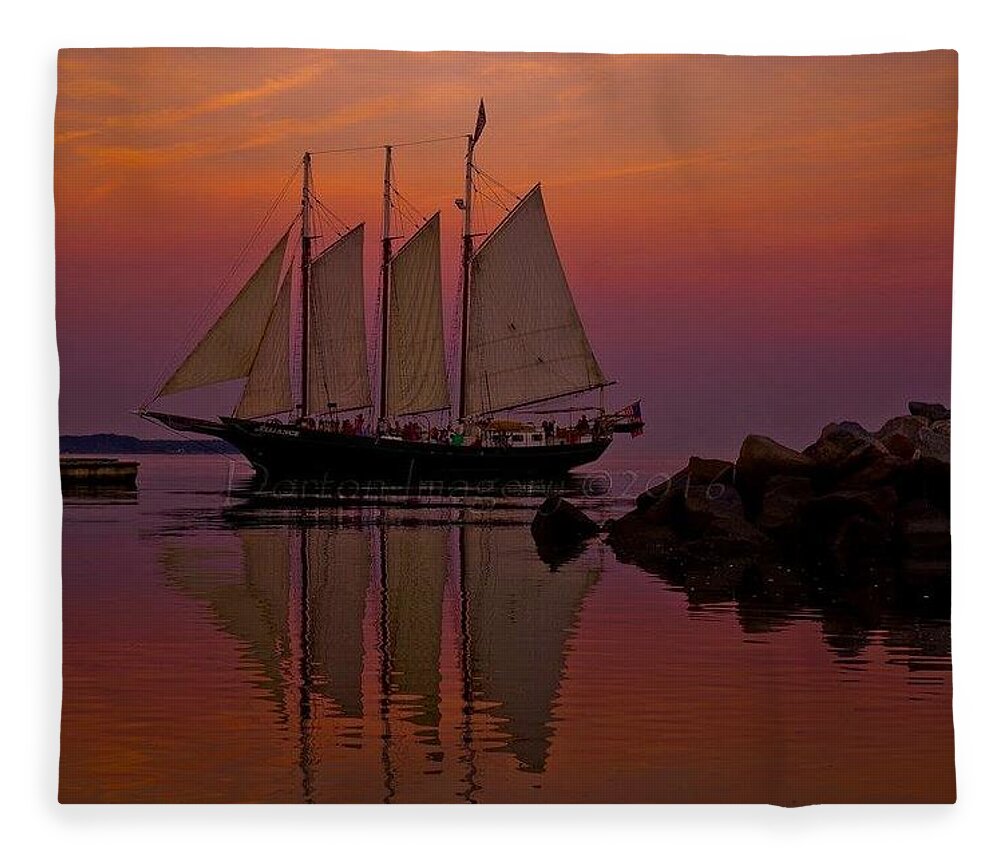  Fleece Blanket featuring the photograph Sunset sail by Stephen Dorton