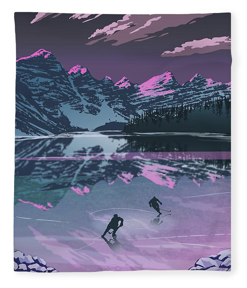 Skate Fleece Blanket featuring the digital art Sunset Skate by Sassan Filsoof