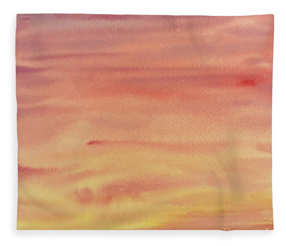 Sunset Fleece Blanket featuring the painting Sunset Sky by Lisa Neuman