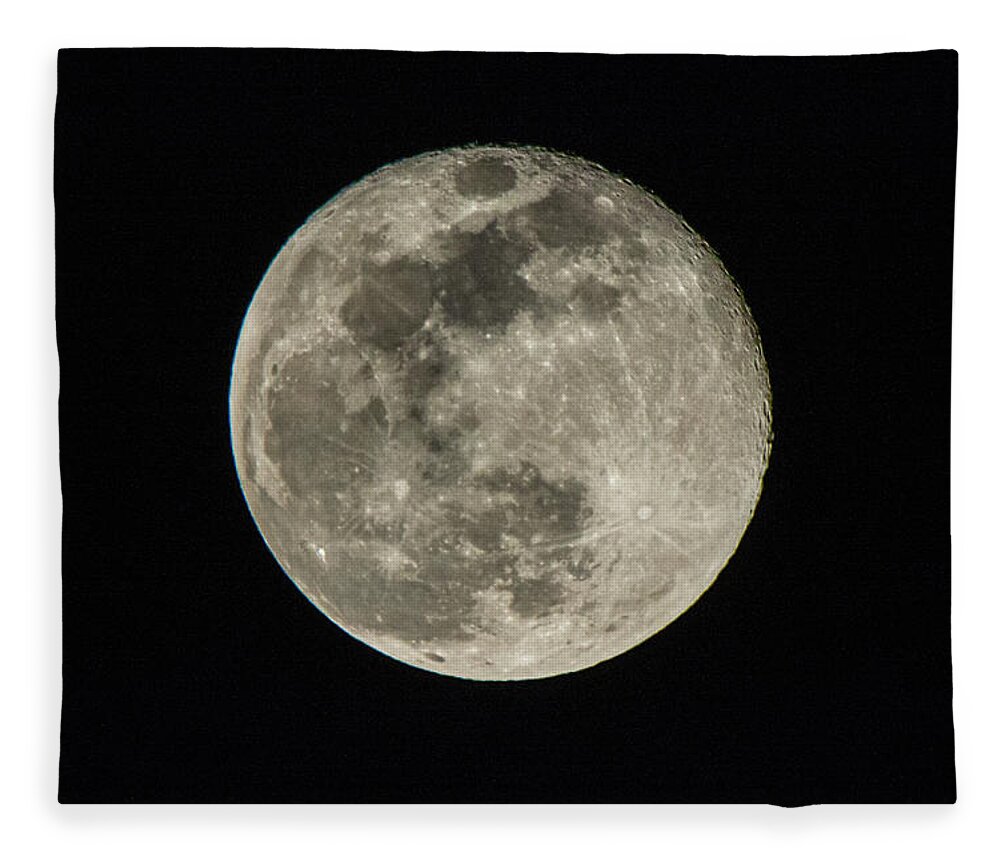 Moon Fleece Blanket featuring the photograph Supermoon by Mary Ann Artz