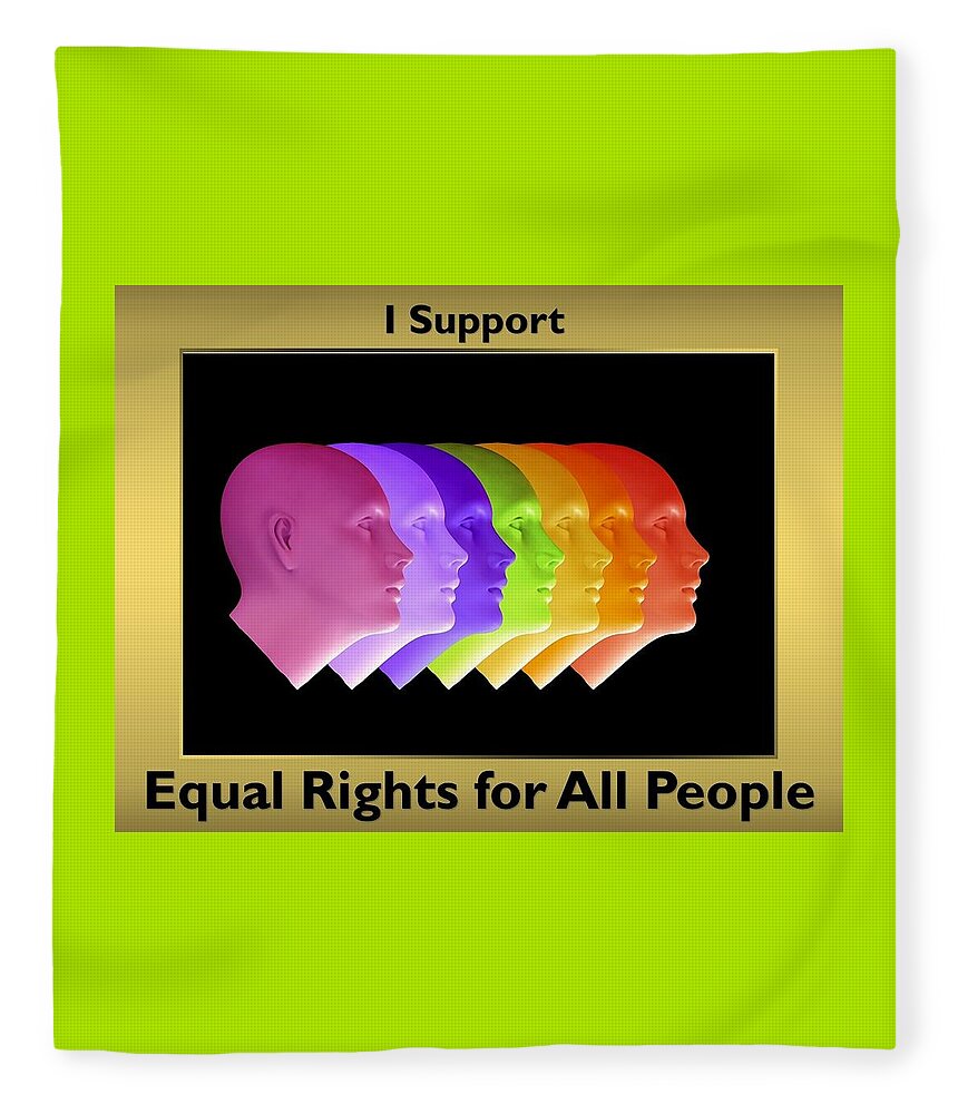 Lgbtq Fleece Blanket featuring the mixed media Support LGBTQ Rights by Nancy Ayanna Wyatt