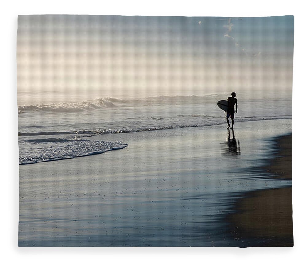 Surfer Fleece Blanket featuring the photograph Surfer Moment of Grace by Laura Fasulo