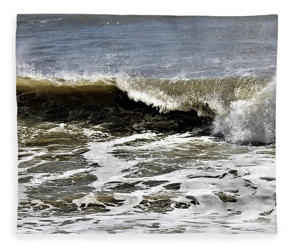 St Augustine Beach Florida John Anderson Fleece Blanket featuring the photograph Surfs Up by John Anderson