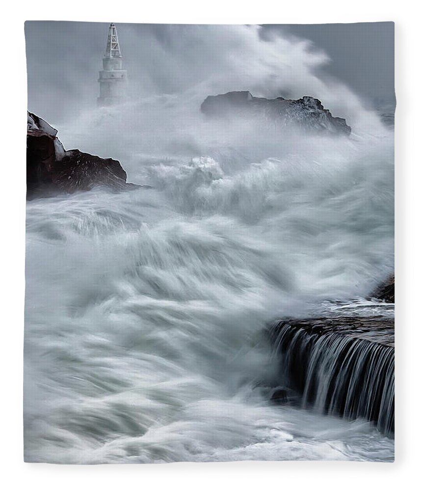 Ahtopol Fleece Blanket featuring the photograph Swallowed By The Sea by Evgeni Dinev