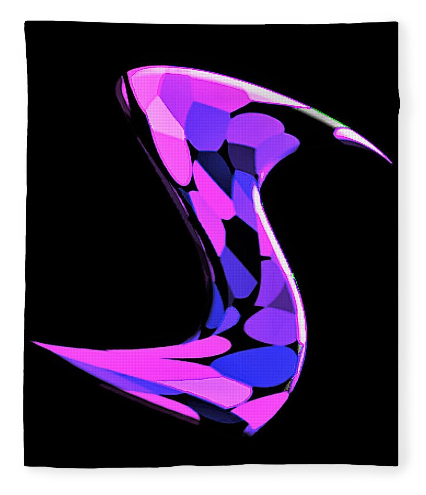 Abstract Fleece Blanket featuring the digital art Swan Abstract by Ronald Mills