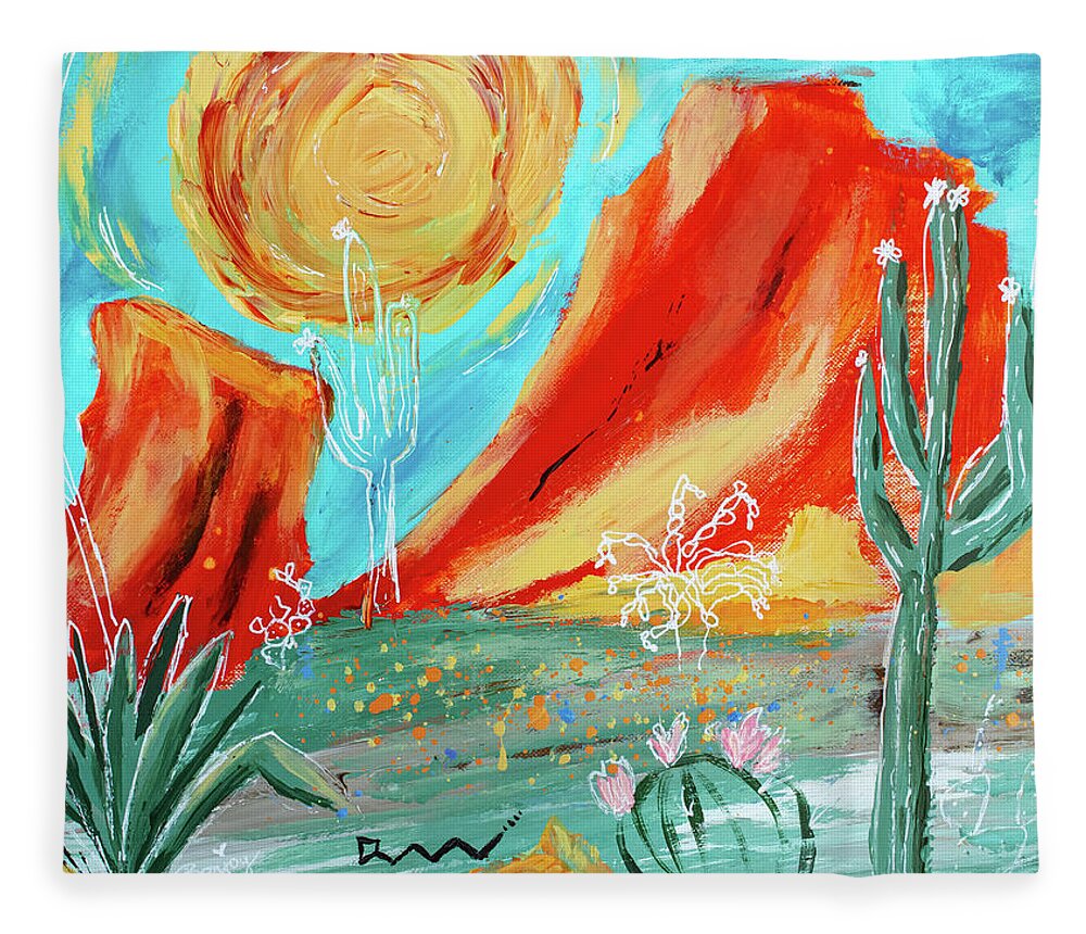 Arizona Fleece Blanket featuring the painting Sweet Arizona by Bonny Puckett