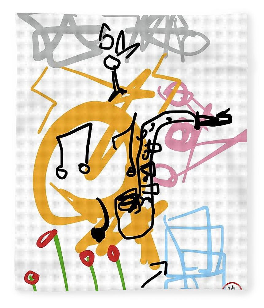  Fleece Blanket featuring the painting Sweet Music by Oriel Ceballos