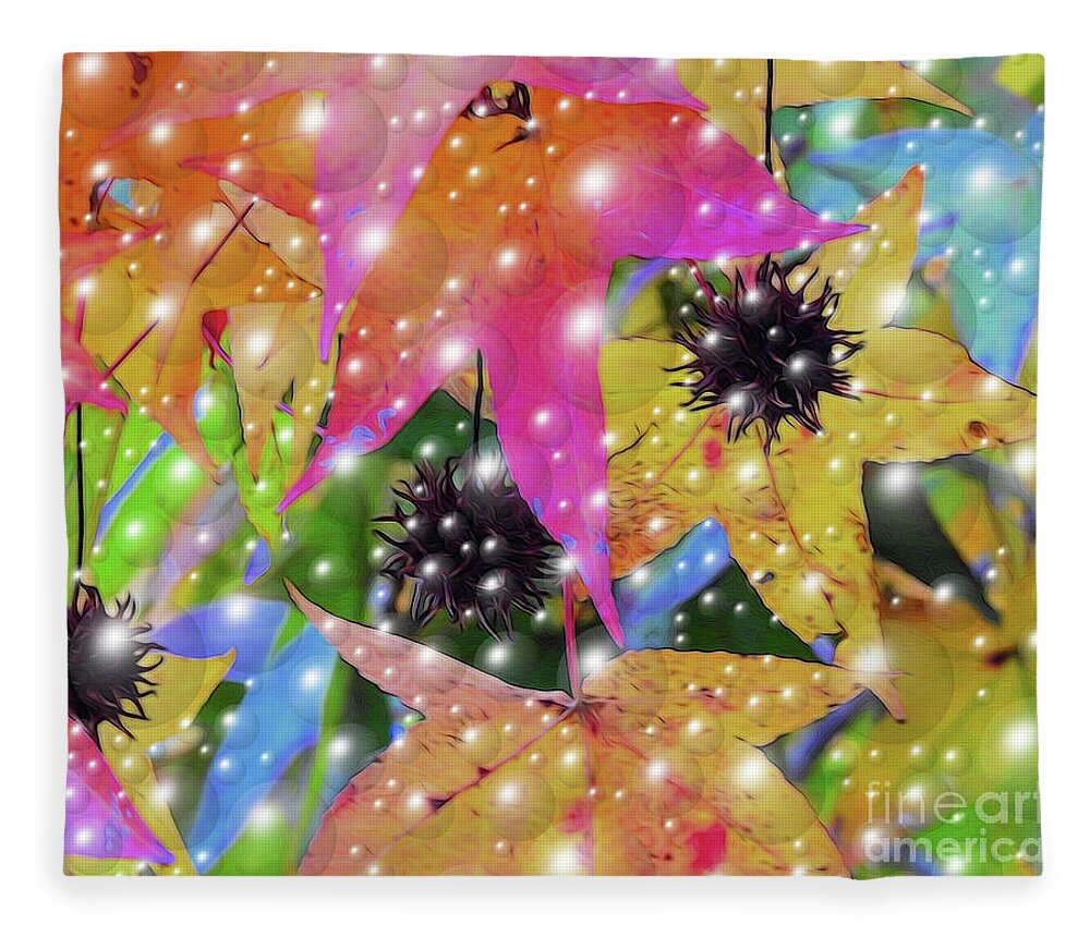 Sweetgum Fleece Blanket featuring the photograph Sweetgum Abstract by Scott Cameron