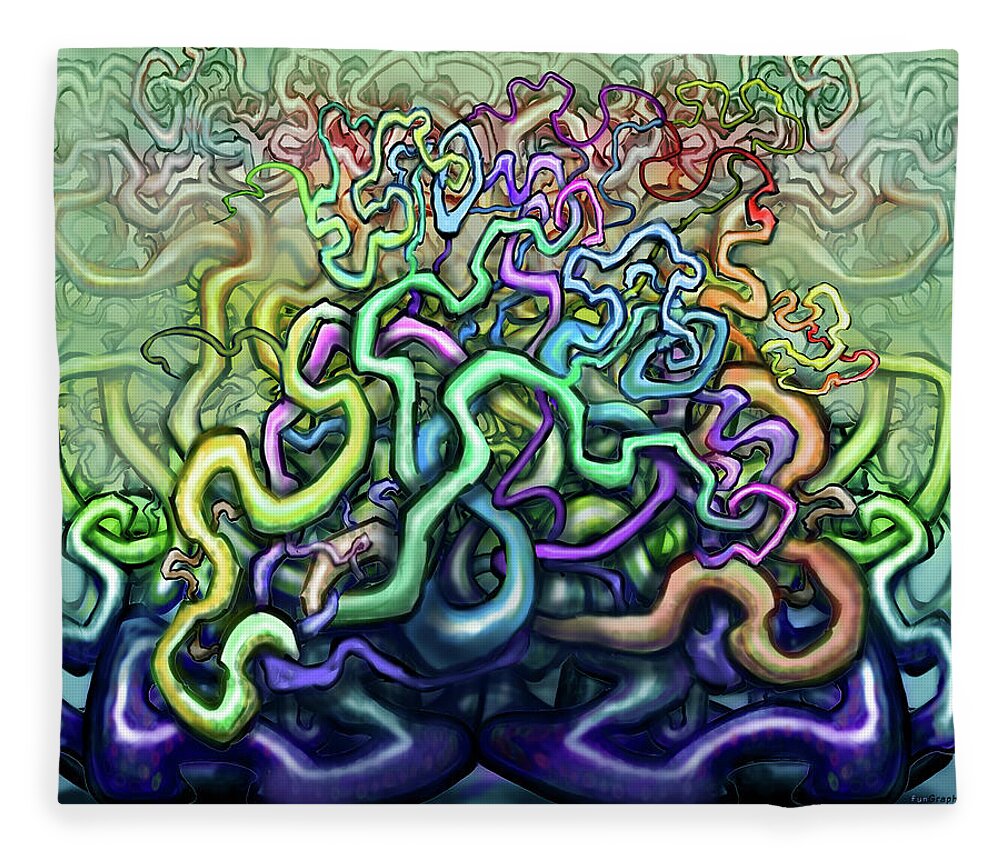 Synergy Fleece Blanket featuring the digital art Synergy by Kevin Middleton