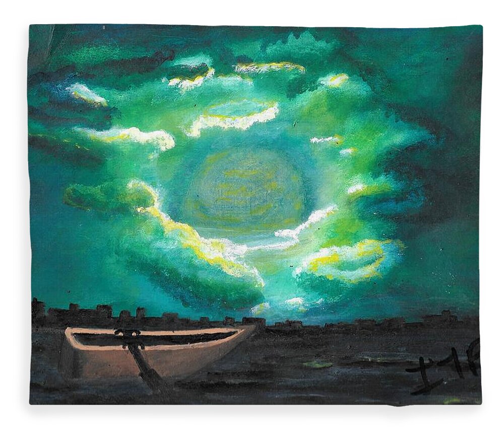 Esoteric Fleece Blanket featuring the painting Taken by Esoteric Gardens KN