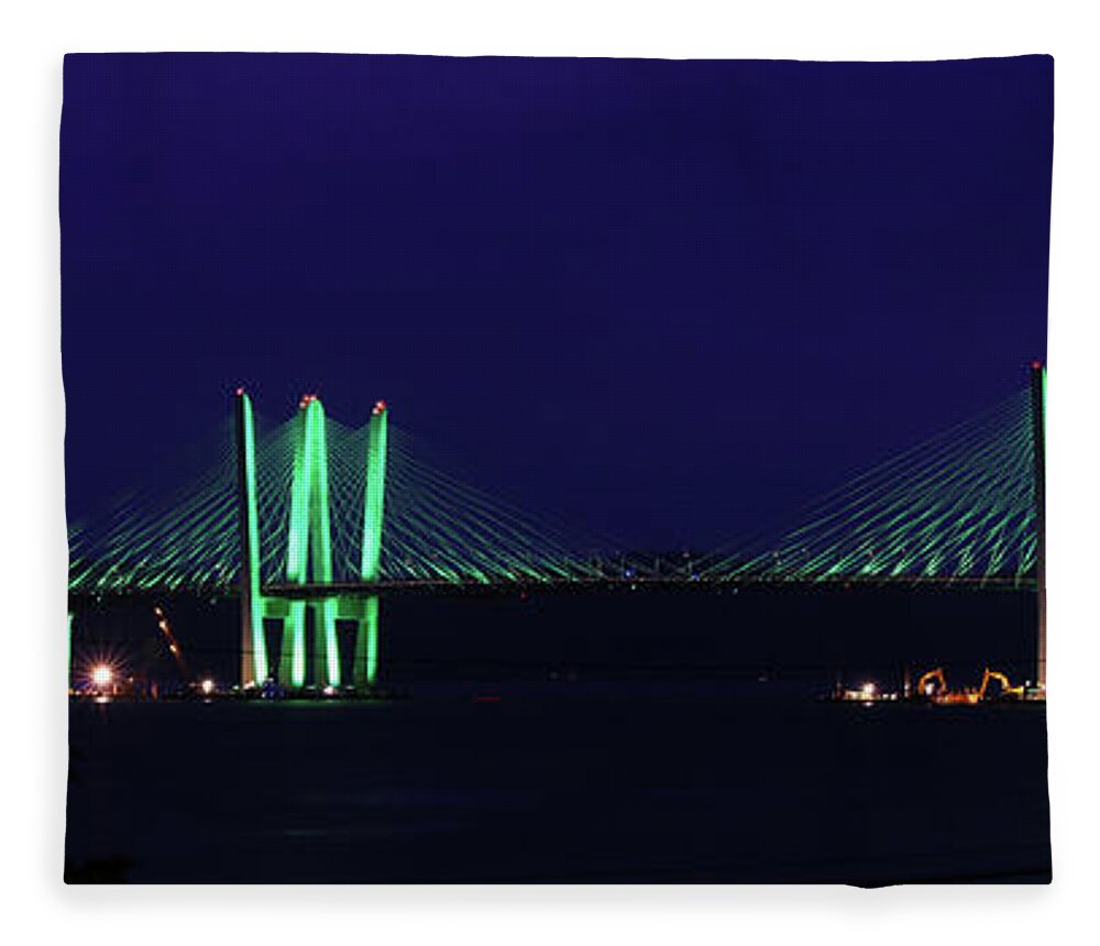 Tappan Zee Bridge Fleece Blanket featuring the photograph Tappan Zee Bridge by Doolittle Photography and Art