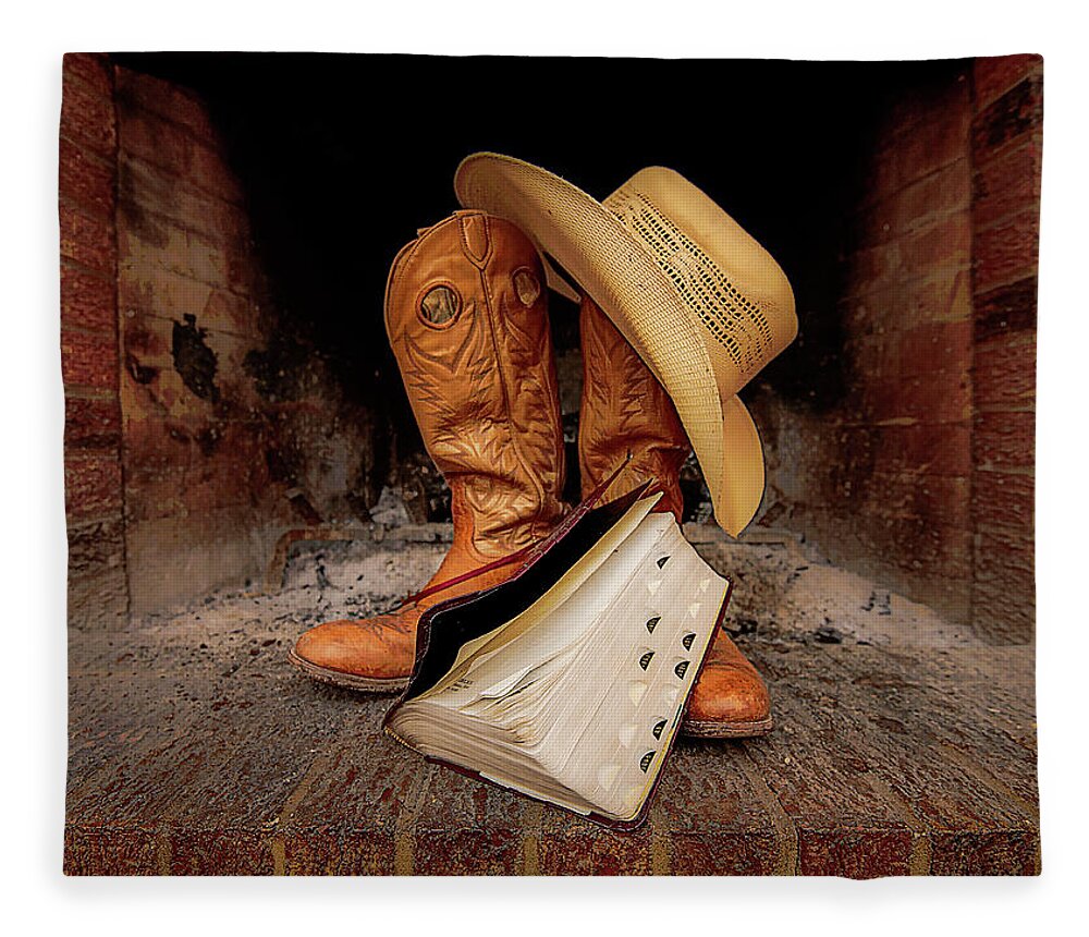 Western Fleece Blanket featuring the photograph Taste of Home by Scott Cordell