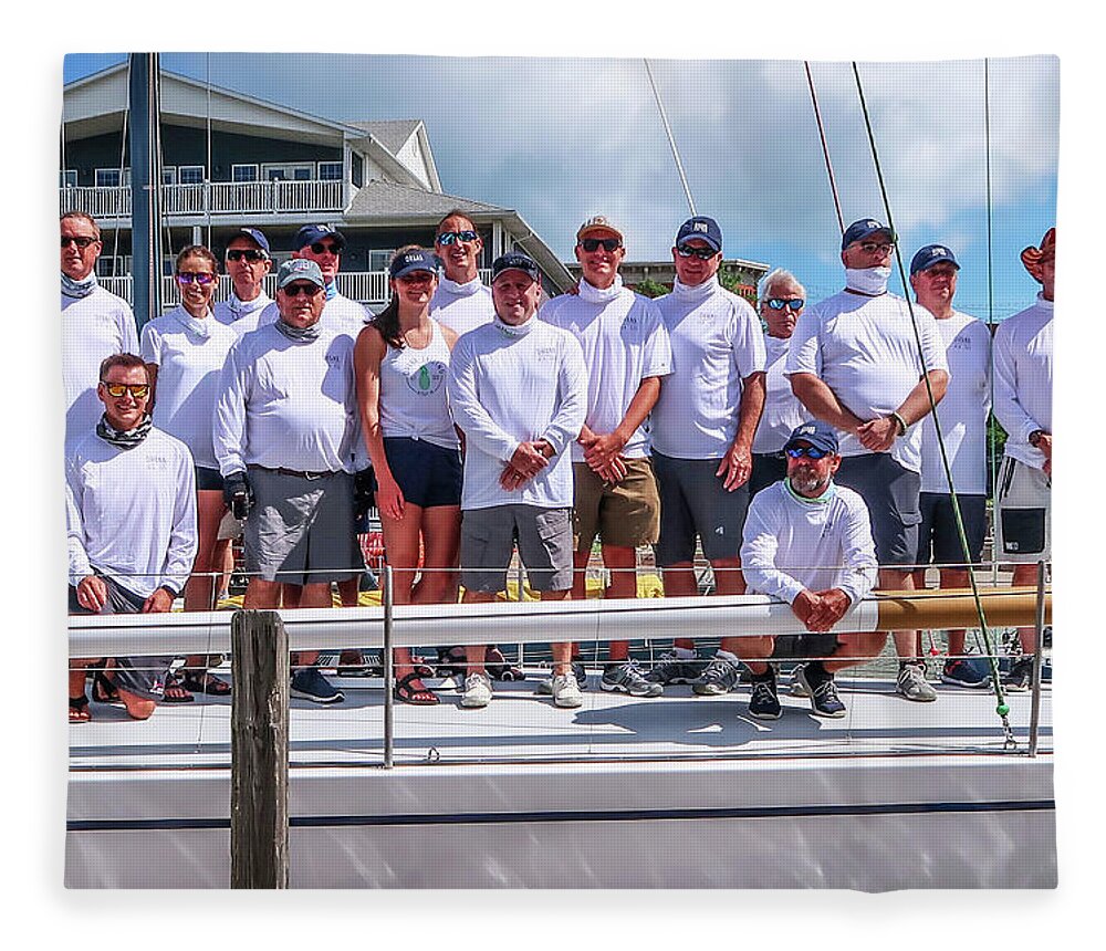 Ohana Fleece Blanket featuring the photograph Team Ohana Sailing Crew 2020 BYC Mac by Michael Thomas