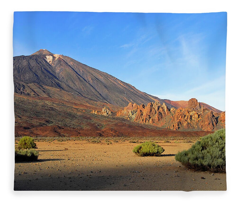 Big Fleece Blanket featuring the photograph Teide vulcano mountain in Tenerife, Canary Island by Severija Kirilovaite