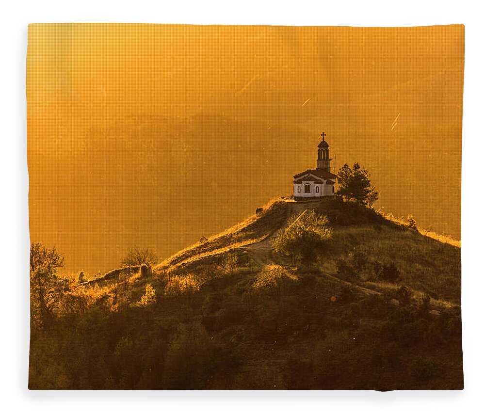 Bulgaria Fleece Blanket featuring the photograph Temple In a Holy Mountain by Evgeni Dinev