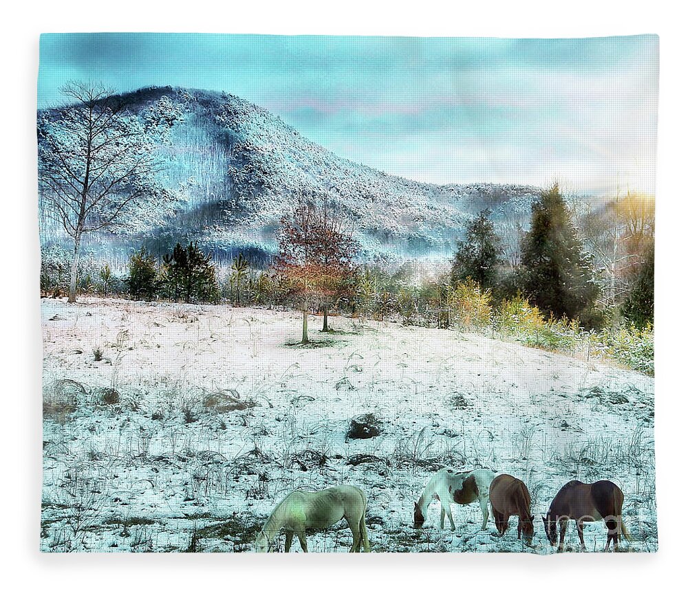Horses Fleece Blanket featuring the photograph Tennesee Meeting by Rick Lipscomb