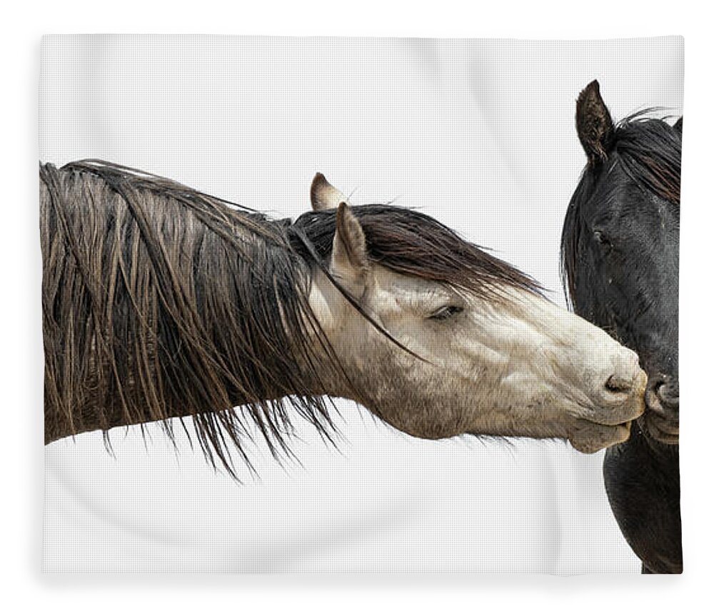 Wild Horses Fleece Blanket featuring the photograph Test by Mary Hone