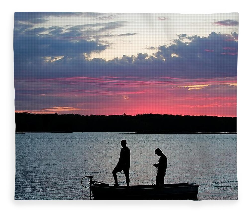 Sunset Fleece Blanket featuring the photograph Text Me at Sundown by Mary Walchuck