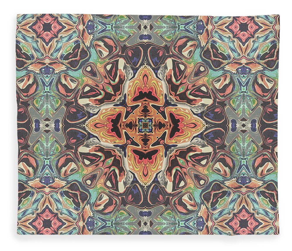 Texture Fleece Blanket featuring the digital art Textured Mandala by Phil Perkins