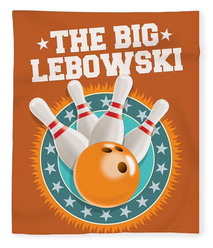 Movie Poster Fleece Blanket featuring the digital art The Big Lebowski - Alternative Movie Poster by Movie Poster Boy