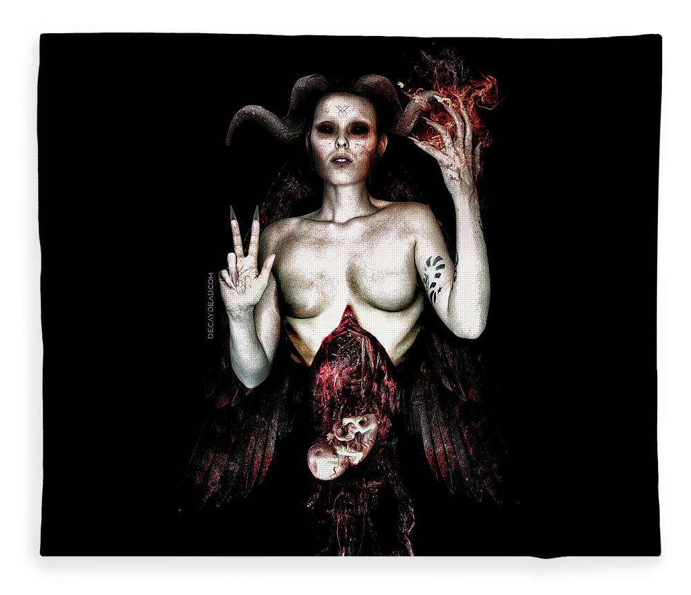 Dark Art Fleece Blanket featuring the digital art The Birth of the Chosen One by Argus Dorian