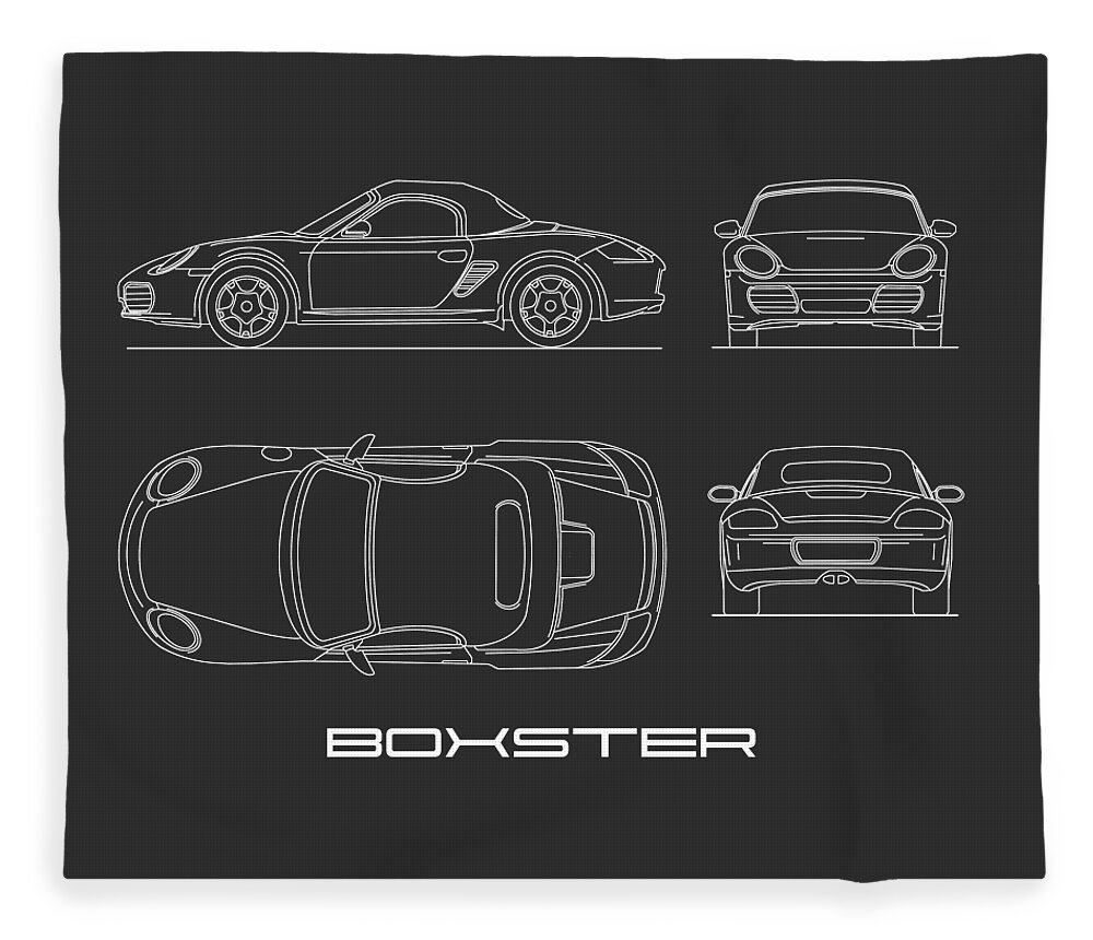 Porsche Fleece Blanket featuring the photograph The Boxster Blueprint by Mark Rogan