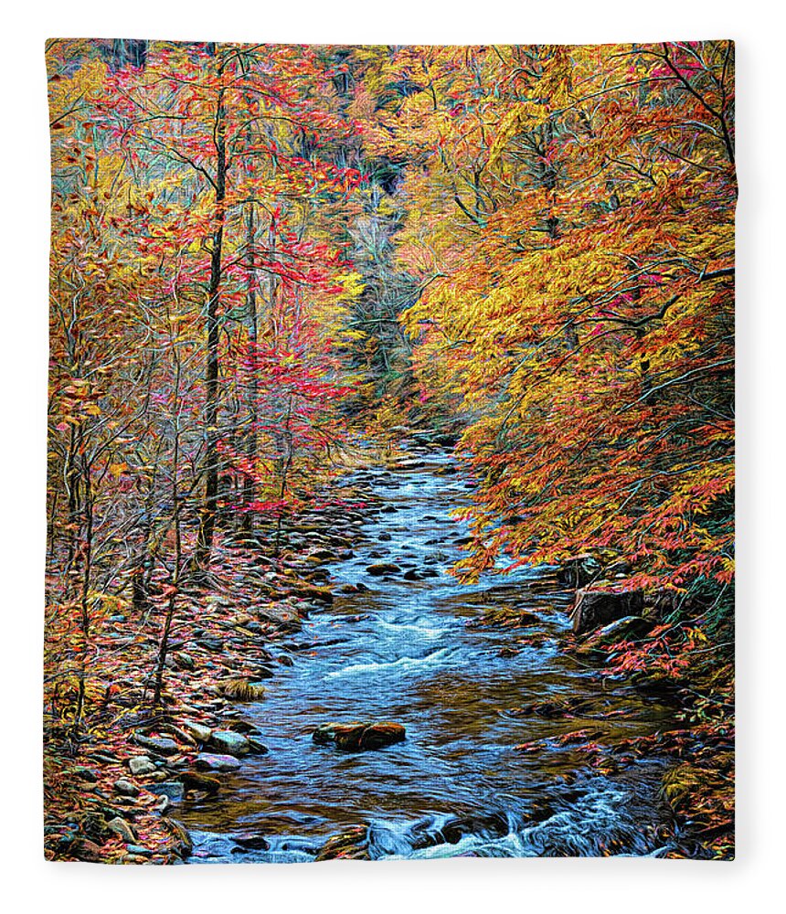 Carolina Fleece Blanket featuring the photograph The Call of the Forest II Painting by Debra and Dave Vanderlaan
