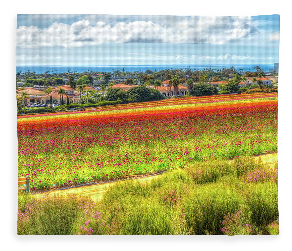 California Fleece Blanket featuring the photograph The Carlsbad Flower Fields by David Levin