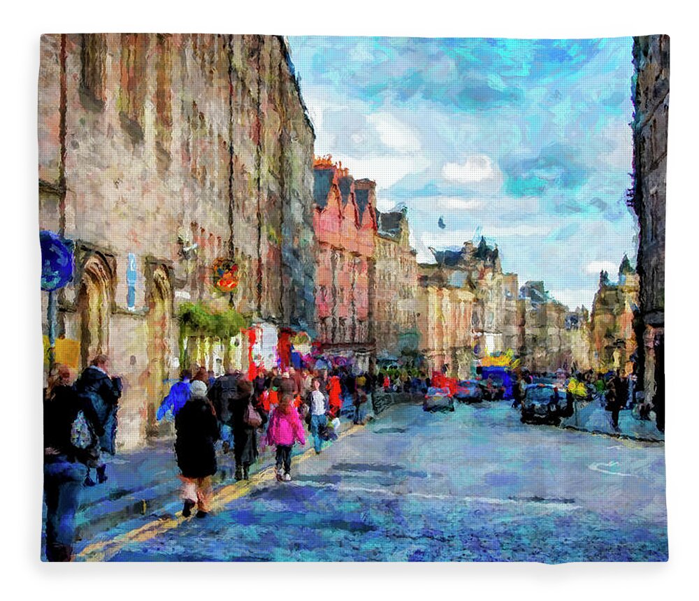 City Of Edinburgh Fleece Blanket featuring the digital art The City of Edinburgh by SnapHappy Photos