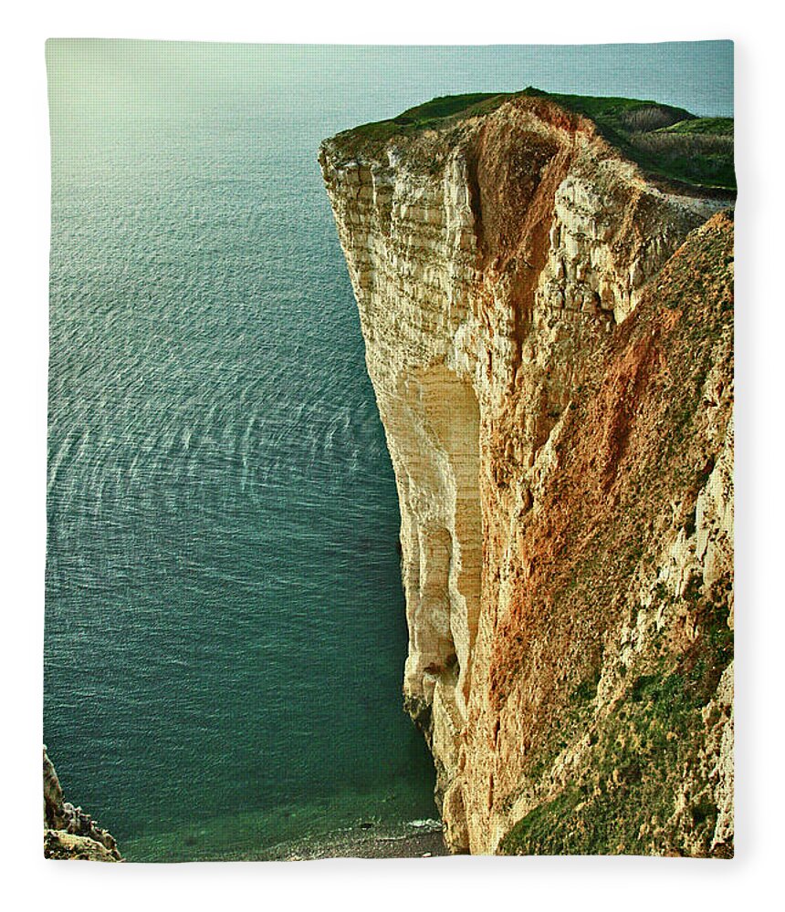 Cliffs At Deauville Fleece Blanket featuring the photograph The Cliffs at Deauville by Susan Maxwell Schmidt