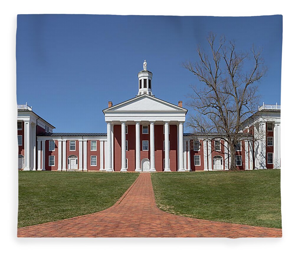 Washington And Lee University Fleece Blanket featuring the photograph The Colonnade - Washington and Lee University by Susan Rissi Tregoning