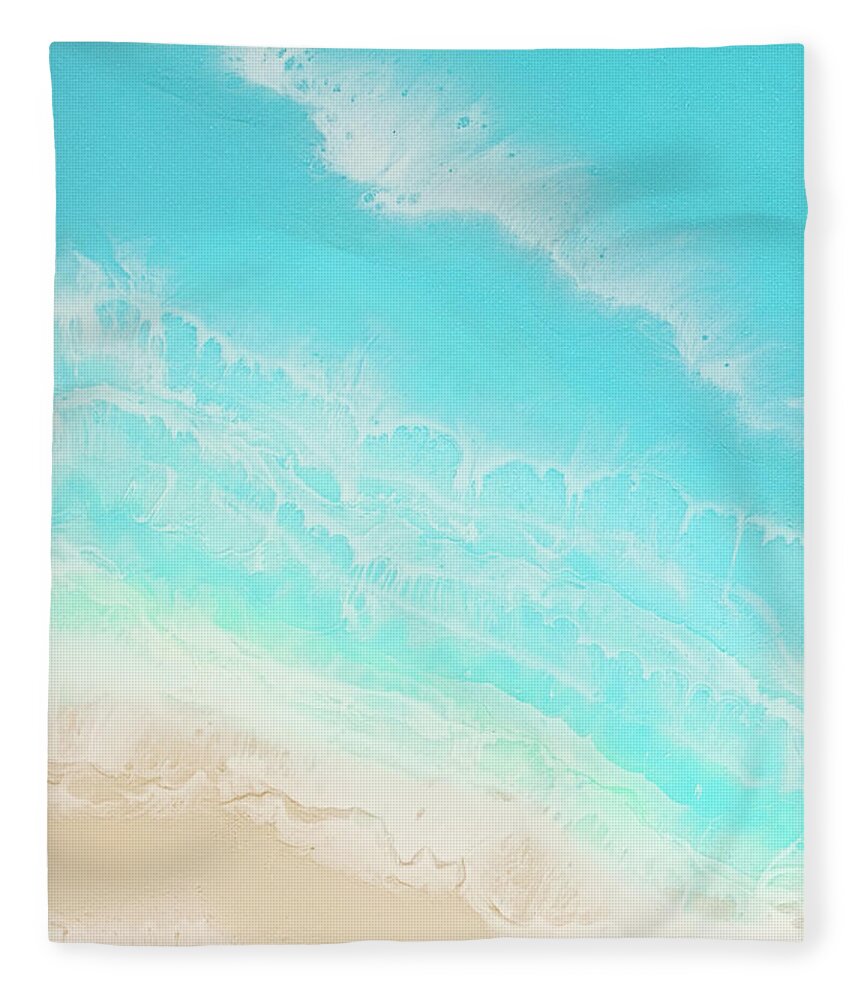 Beach Fleece Blanket featuring the painting The Cove II by Tamara Nelson