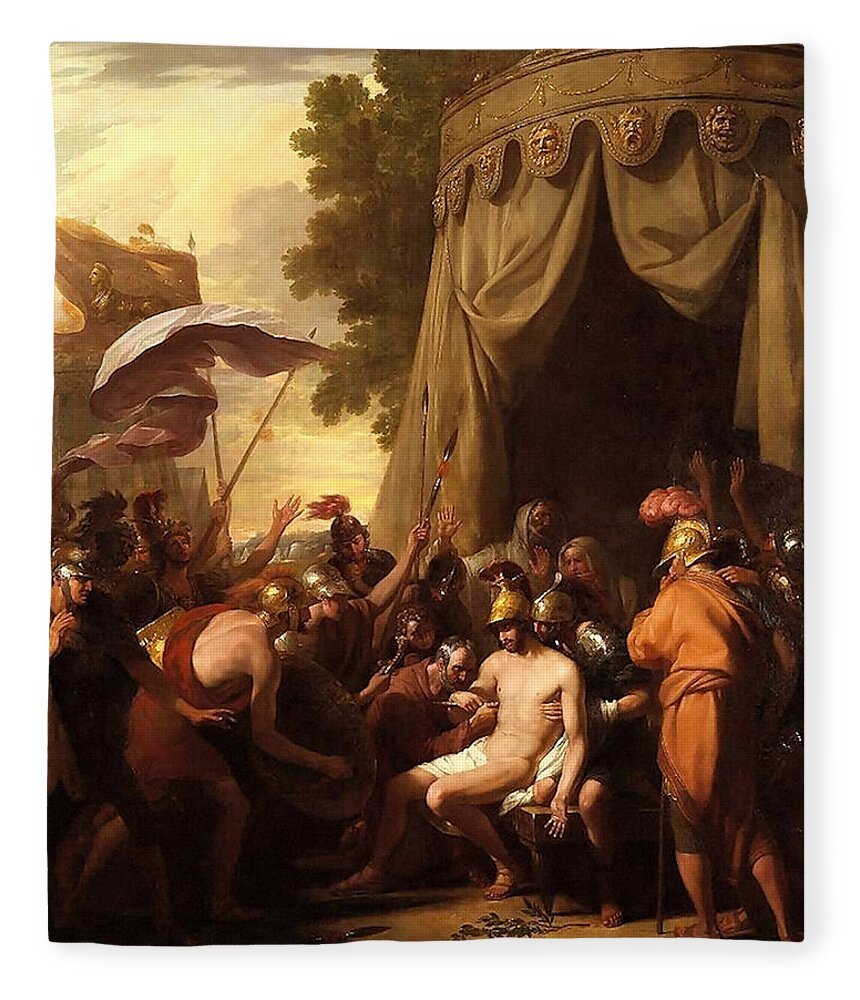 Epaminondas Fleece Blanket featuring the painting The Death of Epaminondas by Benjamin West