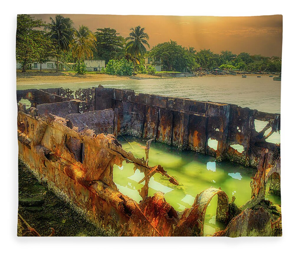 Cuba Fleece Blanket featuring the photograph The devil's boat by Micah Offman