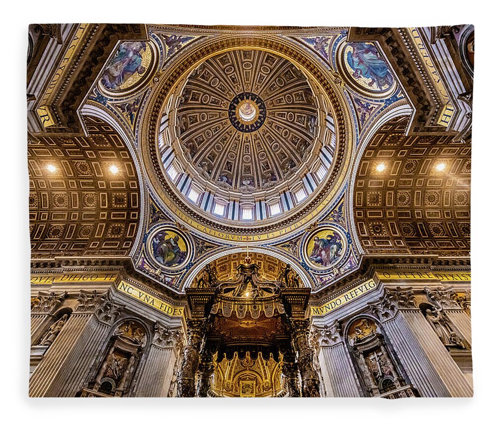 Dome Fleece Blanket featuring the photograph The Dome of St. Peter's Basilica by David Downs